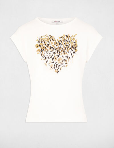 Camiseta de manga corta blanco mujer