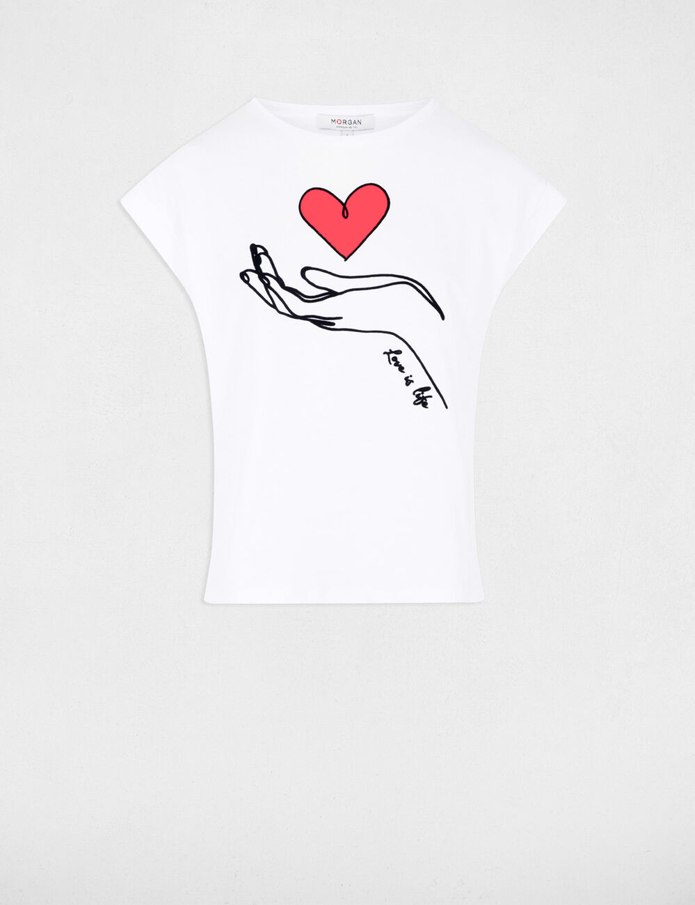 Camiseta con mensaje blanco mujer