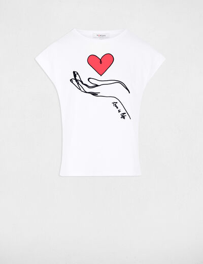 Camiseta con mensaje blanco mujer