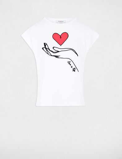 camiseta con mensaje blanco mujer Camiseta con mensaje blanco mujer