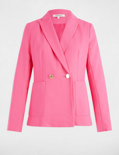 Americana entallada abotonada rosa mujer