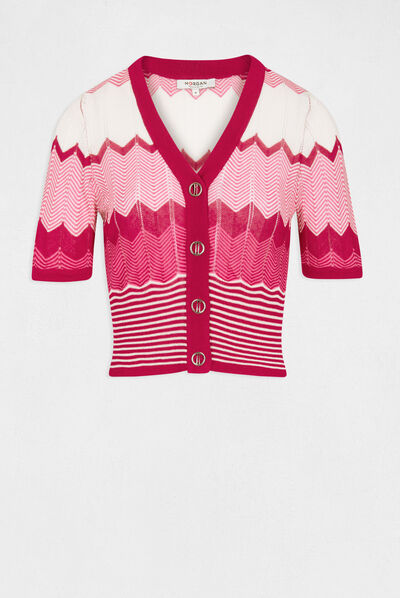 Jersey manga corta estampado chevron  mujer