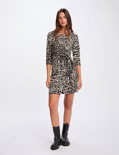 Vestido ajustado de manga larga multicolor mujer