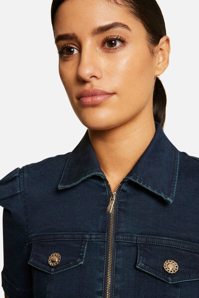 Vestido recto vaquero con cremallera vaquero sin tratar mujer