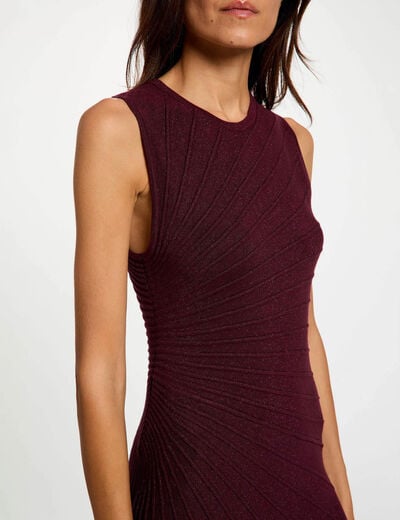 Vestido de punto sin mangas ciruela mujer