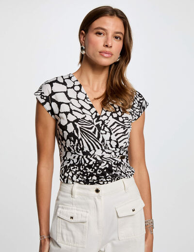 Camiseta manga corta blanco mujer