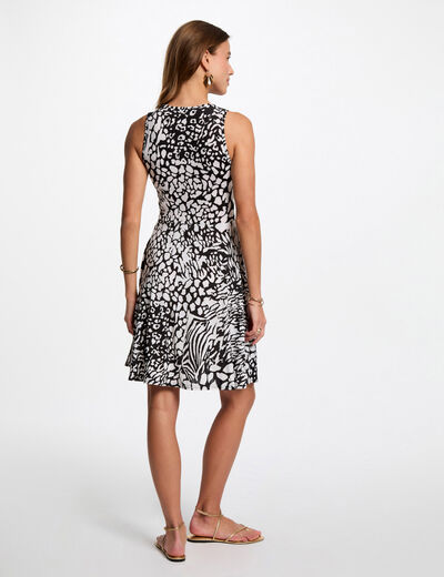 Vestido entallado estampado multicolor mujer