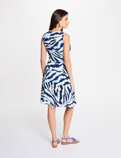 Vestido corto con cuello en V multicolor mujer