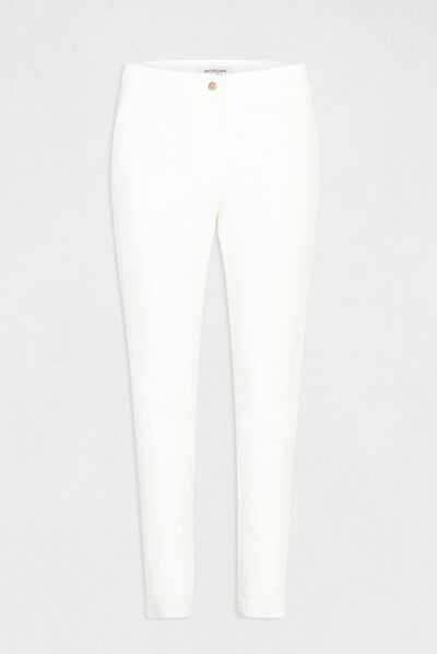 Pantalón city recto estilo corto crudo mujer