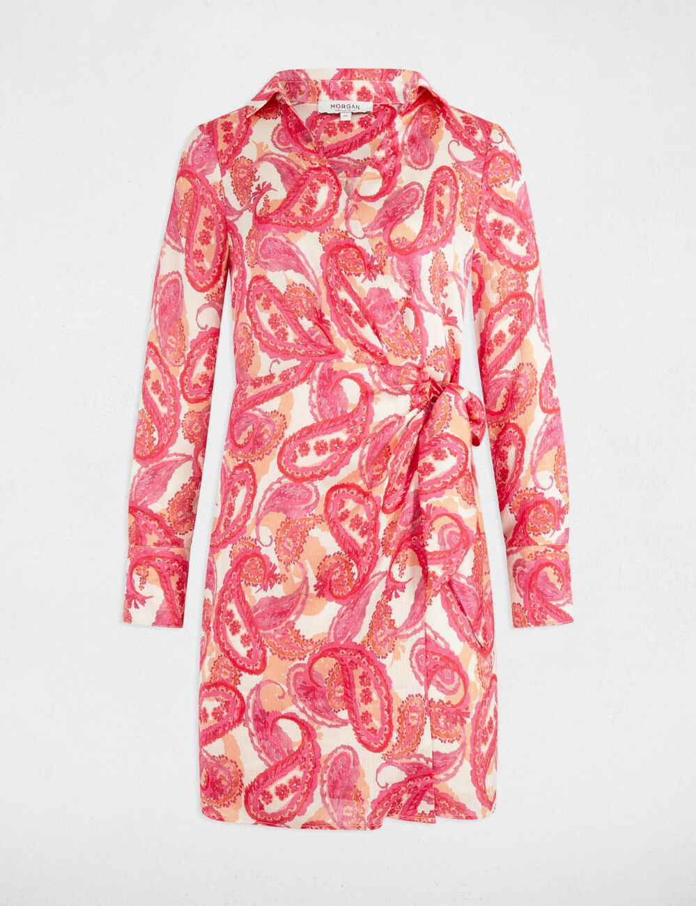 Vestido corto cruzado multicolor mujer