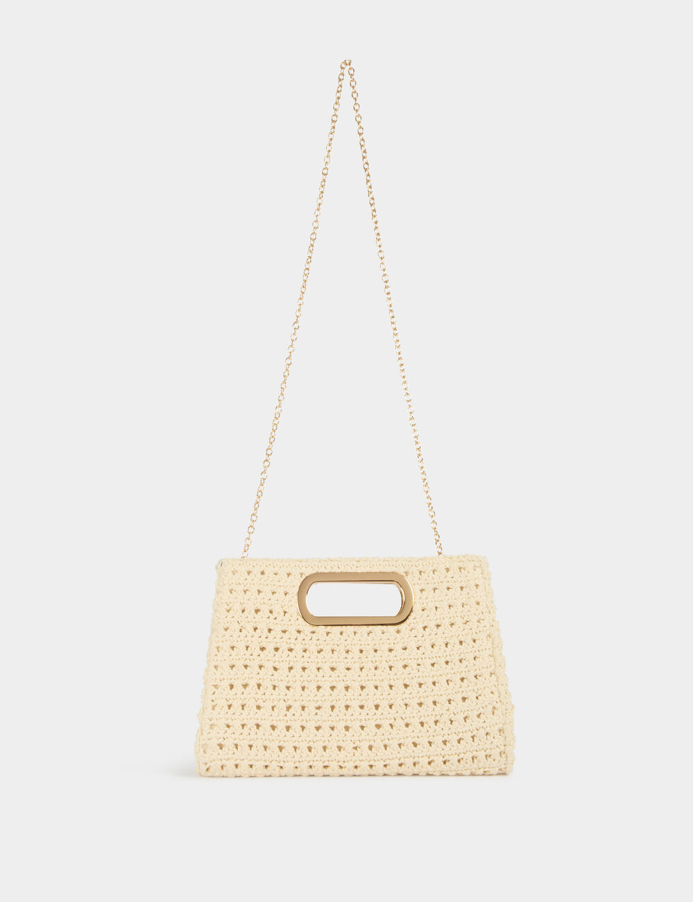 Bolsita de punto marfil mujer