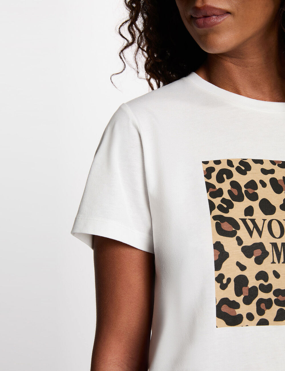 Camiseta de manga corta blanco mujer