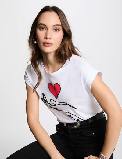 Camiseta con mensaje blanco mujer