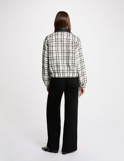 Chaqueta oversize de tweed multicolor mujer