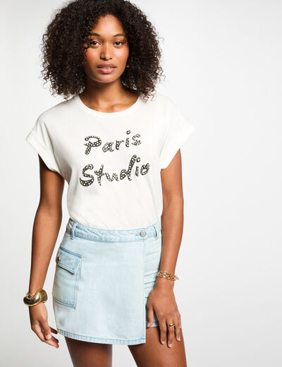Camiseta con mensaje blanco mujer