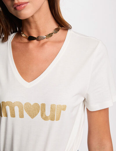 Camiseta con inscripción blanco mujer