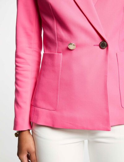 Americana entallada abotonada rosa mujer
