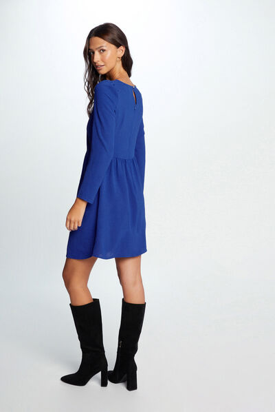 Vestido corto ajustado azul eléctrico mujer