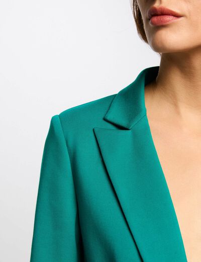 Americana corta azul turquesa mujer