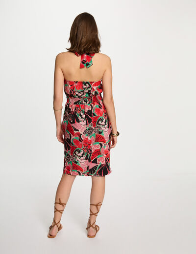 Vestido ajustado estampado multicolor mujer