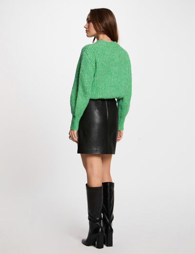 Jersey cuello redondo verde menta mujer