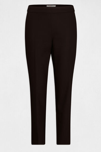 Pantalón cigarette estilo corto negro mujer