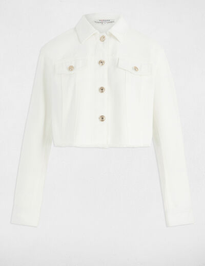 Chaqueta vaquero corta blanco mujer