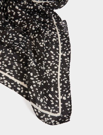 Fular estampado de lunares negro mujer