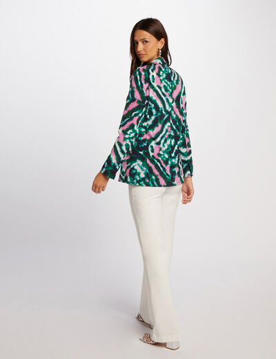 Americana holgada estampado multico mujer