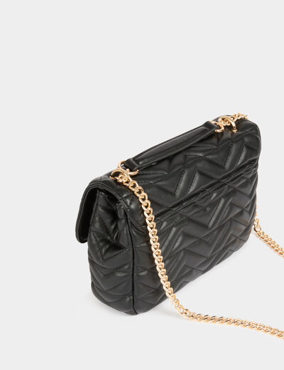 Bolso acolchado hebilla M negro mujer