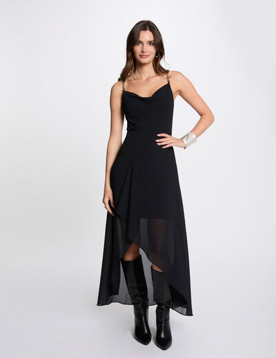 Vestido midi ajustado azul marino mujer