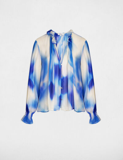 Camisa fluida entallada multicolor mujer