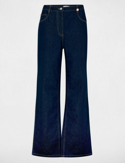 Vaquero ancho de tiro alto denim crudo mujer