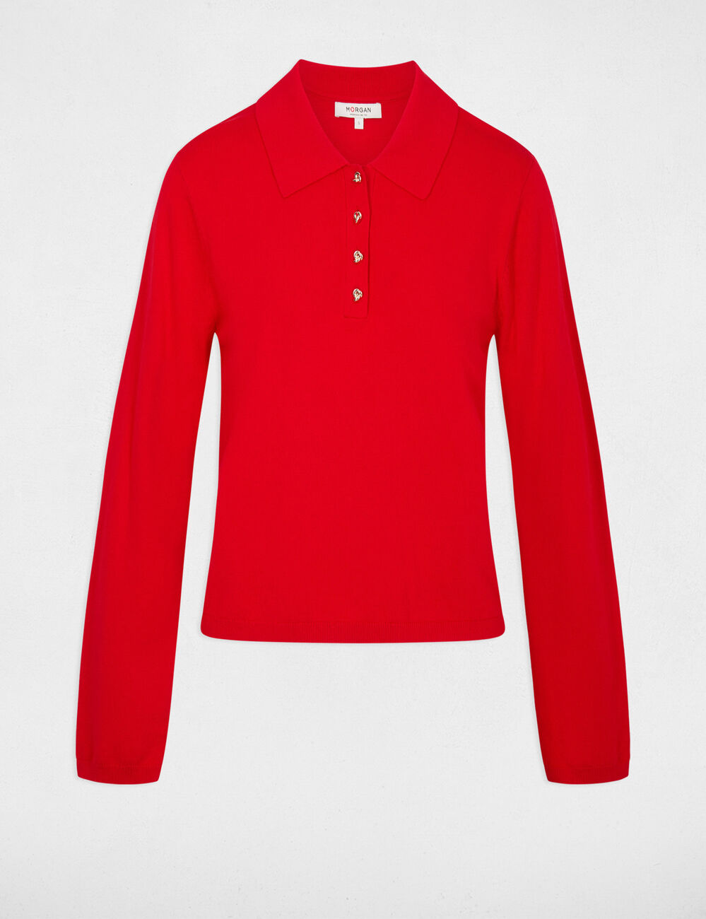 Jersey con cuello vuelto rojo mujer