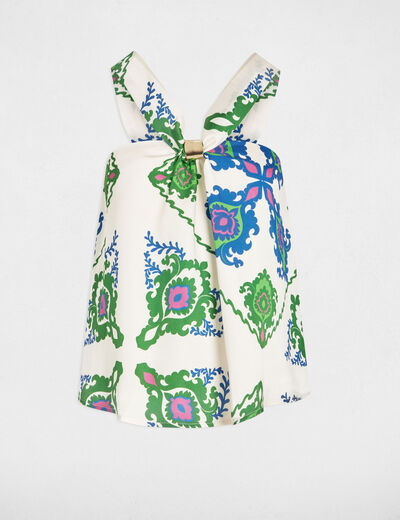 Top sin mangas estampado multicolor mujer