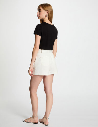 Camiseta manga corta negro mujer