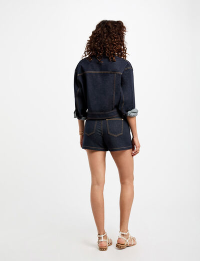 Chaqueta corta vaquero denim crudo mujer