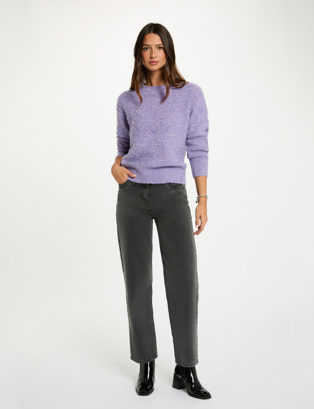 Jersey corto con cuello redondo parma mujer