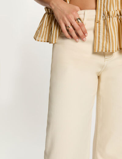 Vaquero ancho beige mujer