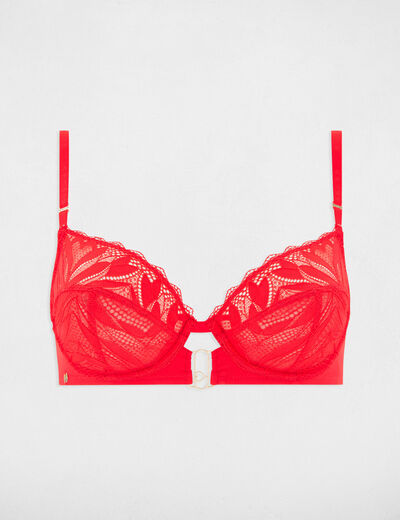Sujetador con aros rojo mujer