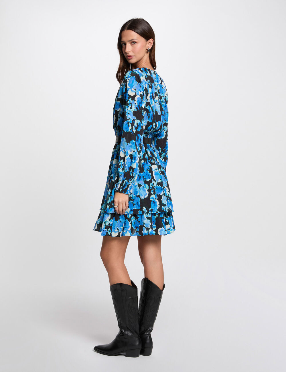 Vestido entallado estampado multicolor mujer