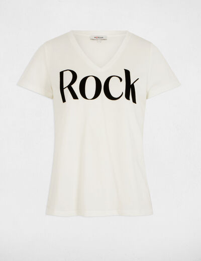 Camiseta con mensaje blanco mujer
