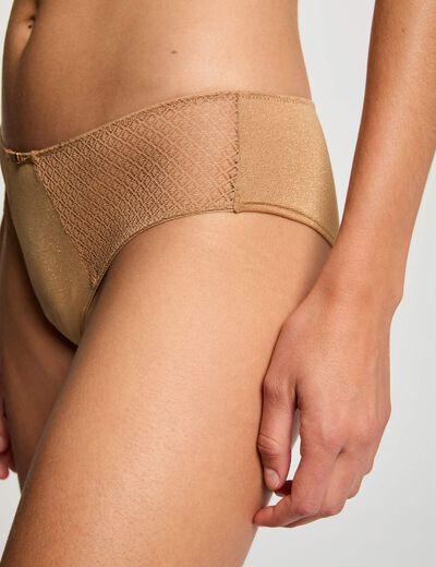 Braguita de encaje amarillo oro mujer