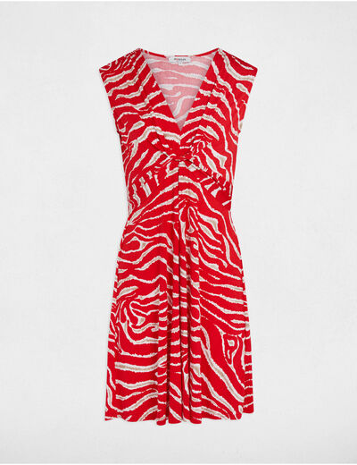 Vestido corto estampado multicolor mujer