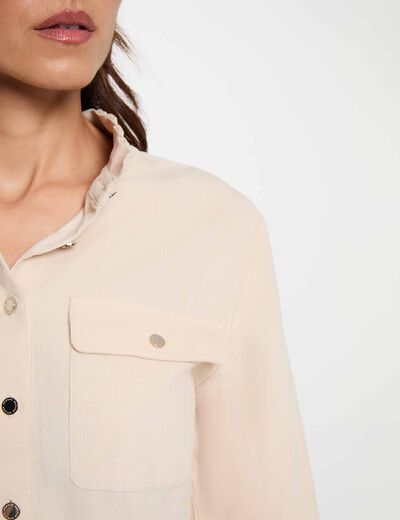 Camisa de pana marfil mujer