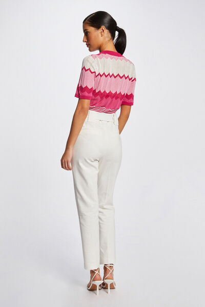 Jersey manga corta estampado chevron  mujer