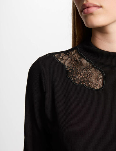 Camiseta manga larga negro mujer