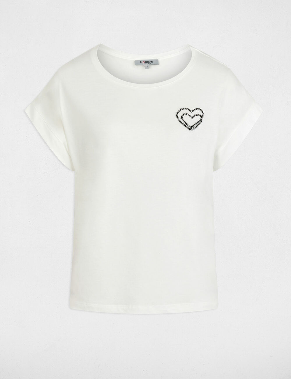 Camiseta de manga corta blanco mujer