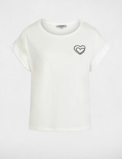 Camiseta de manga corta blanco mujer