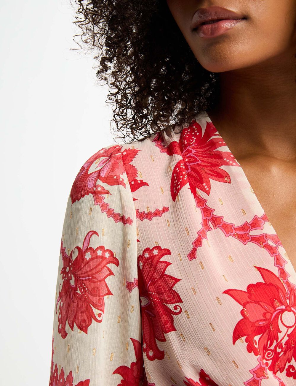 Vestido acampanado estampado multicolor mujer